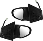 TRQ 2 Piece Driver and Passenger Side Mirror Assembly Set Electric Adjustment Heated No Memory Black Compatible with 2014-201