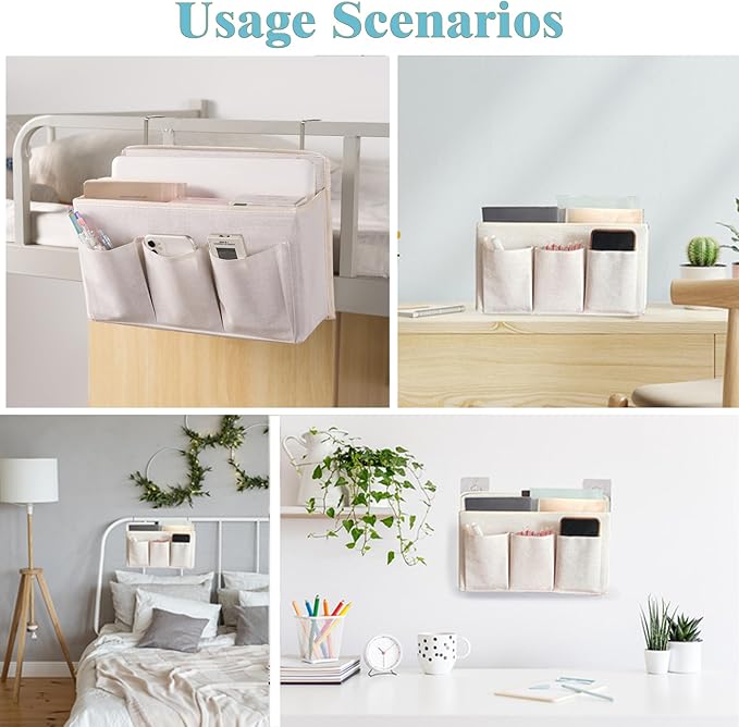Wall Hanging Organizer Bag/Hanging Baskets with Large Mesh Compartment & 3 Pockets，Over the Door Organizer Space Saving Stora