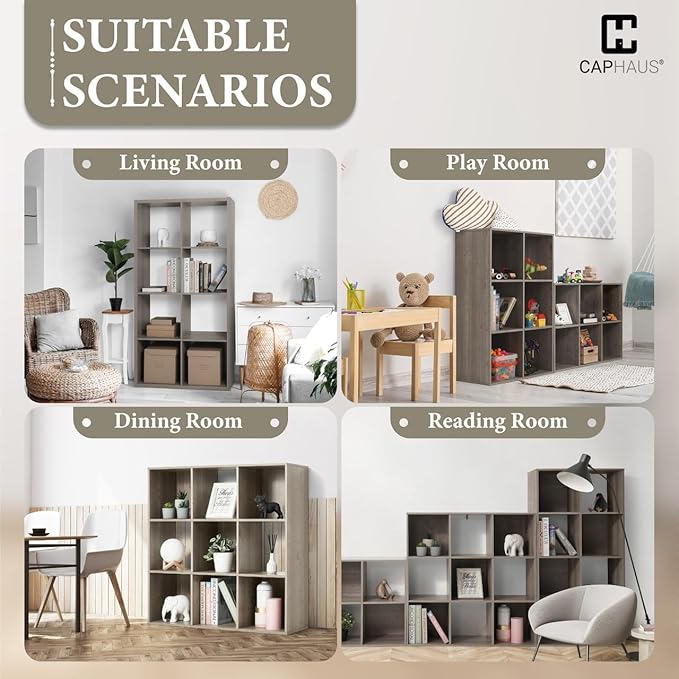 CAPHAUS Sturdy Room 13-Inch Cube Storage Organizer Shelf, with Extra Thick Exterior Edge, Open Storage Shelf Divider, Bookcas