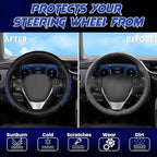 Ventilated Heart-Shaped Steering Wheel Cover with Anti-Slip Leather Grip. Compatible with Ford, Toyota, Honda, Nissan, and Ch