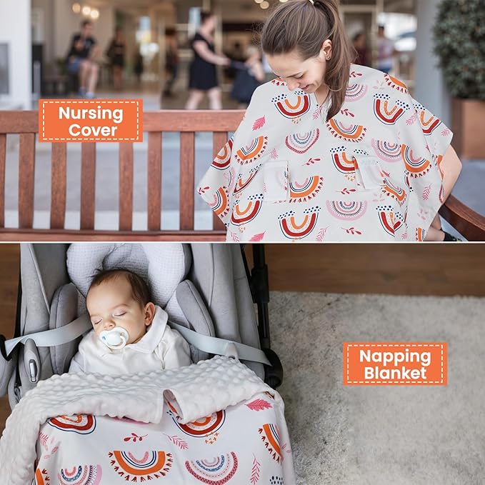 Rquite Car Seat Cover Baby, Carseat Covers Baby Girl, Winter Infant Car Seat Cover, Warm Minky Car Seat Canopy, Baby Carrier 