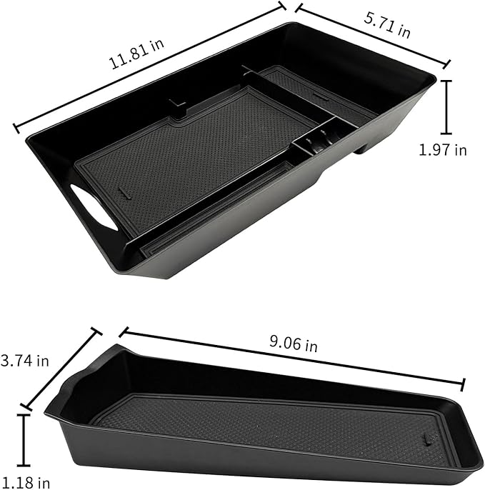 Xaido 2PCS Center Console Tray Compatible with 2025 2026 Toyota Camry Accessories, Gear Shifter Right Side Tray, Armrest Storage Box Organizer, Black