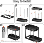 Ukeetap 2 Pack Multi-Purpose Pull-Out Storage Organizers, Under Sink Organizers and Storage for Bathroom & Kitchen, Under Cab