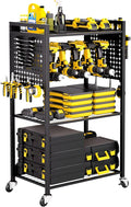 VEVOR 4-Tier Tool Organizer Cart, 150 lbs Load Capacity, Floor Stand Rolling Drill Holder and Stability Storage Rack, Heavy D