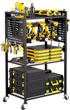 VEVOR 4-Tier Tool Organizer Cart, 150 lbs Load Capacity, Floor Stand Rolling Drill Holder and Stability Storage Rack, Heavy D