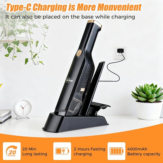 Handheld Vacuum Cordless,Dust Busters Cordless with Storage Dock,15KPA High Power Portable Vacuum Vordless,USB Quick Charge,M