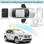 3PCS Car Window Shades Front Windshield Sun Shade Foldable Window Shade Custom Fit for 2018-2024 BMW X3 Accessories Car Shades for Front Windows Anti-UV Rays Block Heat