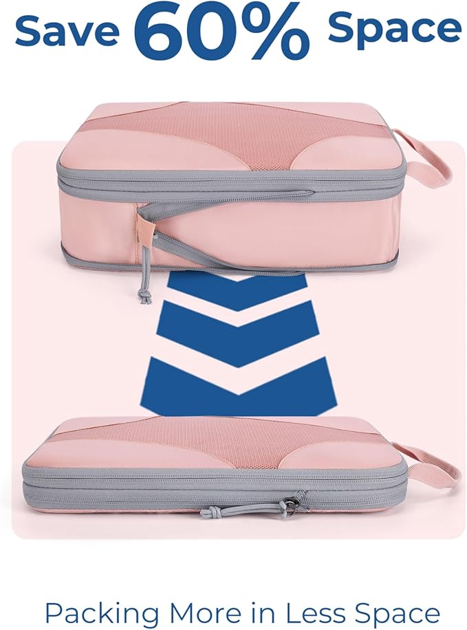 BAGSMART Compression Packing Cubes for Travel, Compressible Luggage Organizer for Cruise Ship, Lightweight Travel Essentials 