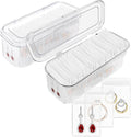 2 Packs Acrylic Jewelry Box with 100pcs PVC Portable Anti Oxidizing Zipper Bags Flip Lid Jewelry Organizer for Earrings Rings