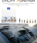 SCUARI 40PCS AC Schrader Valve Kit,AC Valve Core Kit,Car Accessories AC Valve Core Removal Tool,Schrader Valve Removal Tool,A