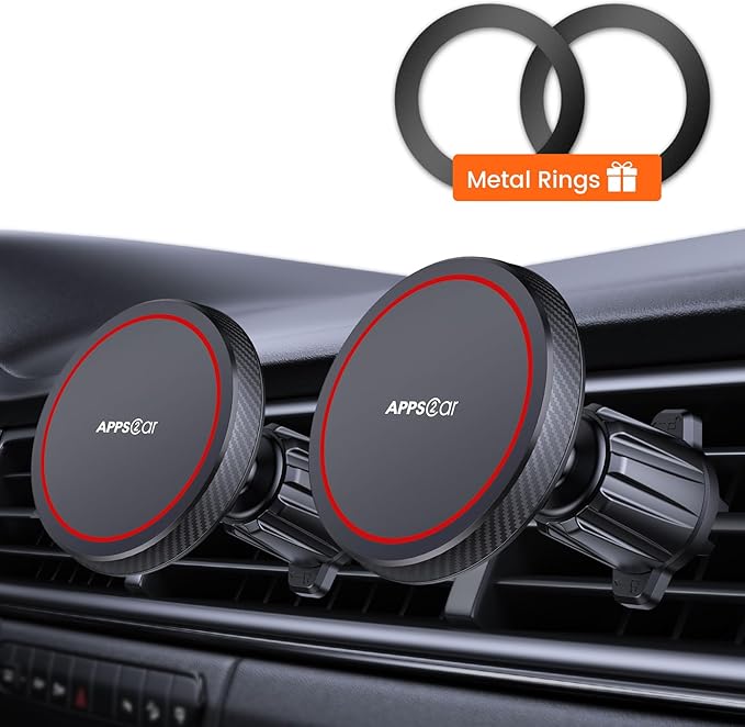APPS2Car for MagSafe Car Mount Air Vent [2 Pack] Magnetic Car Mount for iPhone 17 16 15 14 13 12, MagSafe Case