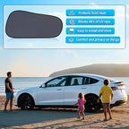 ZATOOTO Tesla Model Y Window Shades for Rear Window Sun Shade Semi Transparent Static Cling | Custom Fit 2020-2024 | 95% UV & Heat Block | Privacy Protection | No Adhesive, Tool-Free Install