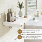 Fun Memories 48 Inch Floating Shelves in White, 9.3 Inch Deep Floating Shelf for Bathroom Living Room Kitchen, Rusitc Wall Mo