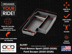 Vehicle OCD – Center Console Organizer Tray for Ford Bronco Sport (2021-2026) / Escape (2020-2026) – Made in USA - SLX187