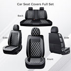 Huidasource Seat Cover 5 Layers, Car Seat Covers Full Set Faux Leather, Seat Covers for SUV, Side Open Design Airbag Pops Out