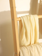Taozun Minimalist Wood Blanket ladder - Boho Style Wall-leaning Display Towel Rack for Throw Quilt, Standing Ladder Shelf, Bl