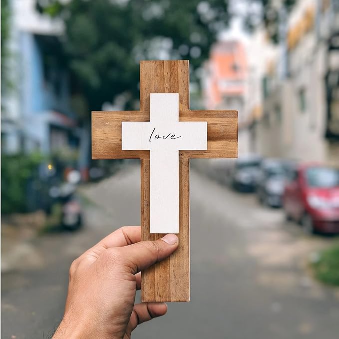 Wall And Table Wooden Cross Christians Cross Spiritual Religious Gifts With Hook On Hanging Wall Or Table With Love For Churc
