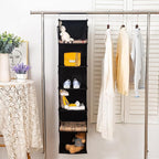 BrilliantJo 6 Shelves Hanging Closet Organizer, 2 Pack Hanging Storage with 4 Side Pockets for Clothes Shoes, 43.5"x12"x12"(B
