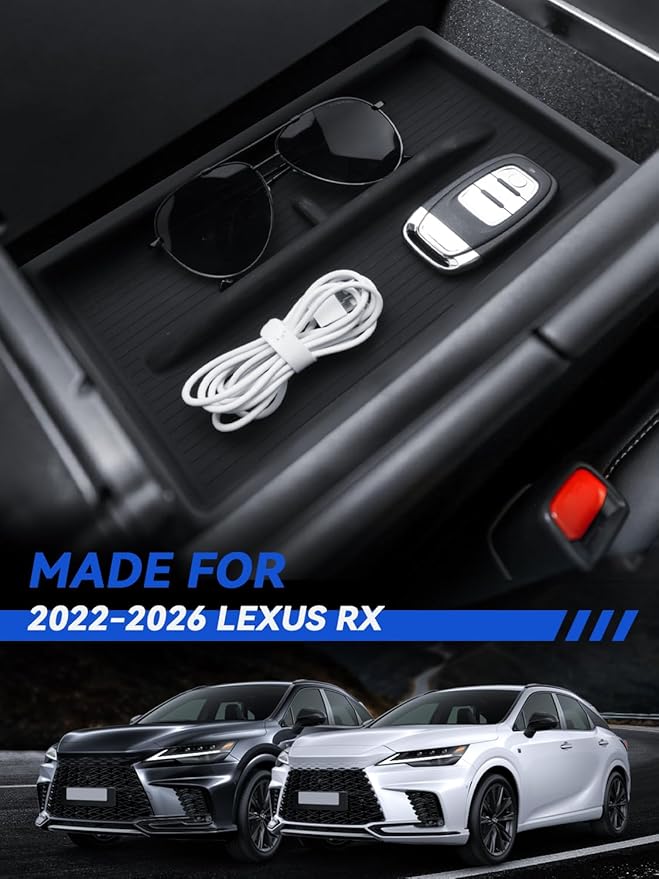 for Lexus RX350 Center Console Organizer Double-Layer 2023 2024 2025 2026 Lexus RX350/RX450/RX500 Accessories Armrest Box Storage Organizer Tray 2-Pack