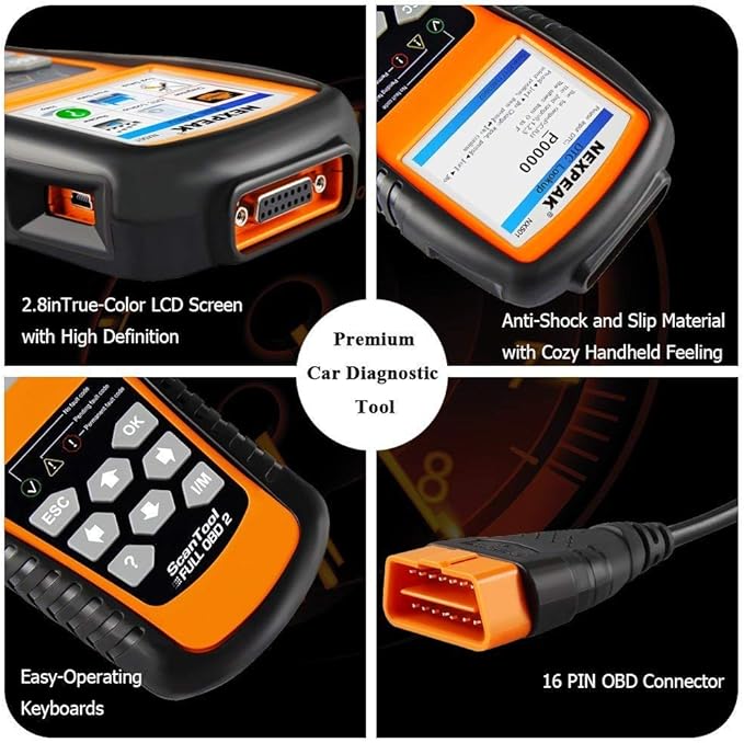 NEXPEAK OBD2 Scanner, NX501 Enhanced OBD II Auto Code Reader, Car Diagnostic Scan Tool Vehicle Check Engine Light Analyzer for