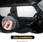 Windshield Sunshade Sun Shade Heat Shield Window Sun Visor Mat for Ford Bronco 4 Door 2021 2022 2023,8PCS