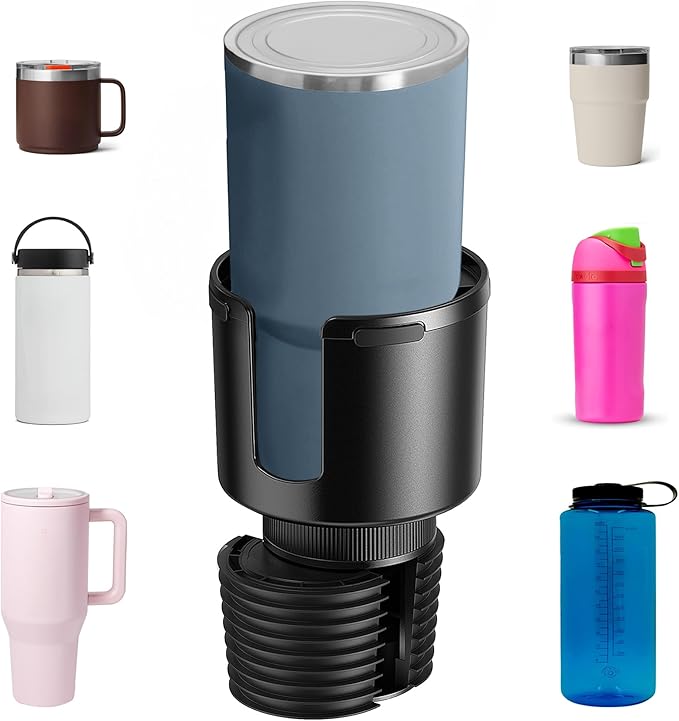 Car Cup Holder Expander, Cup Holder Expander for Car with Stretchable Rubber Base, Large Cup Holder Adapter Compatible with Y