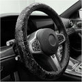 Leather Car Steering Wheel Cover, 15 Inch Anti-Slip Crocodile Pattern Steering Wheel Wrap with Rose Grain, Comfortable Grip W