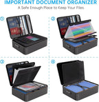 ENGPOW File Organizer Bag with 13 Pocket Accordion File Folder, Fireproof Document Organizer with Lock& Labels,Multi-Layer Po