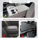 JDMCAR Front Center Seat Organizer Compatible with 2015-2024 2025 Ford F150 Accessories, 2017-2025 F250 F350 F450 with 40/20/40 Jump Seat,Storage Box with Non-Slip Silicone Mat(Jump Seat Only)