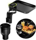 SodaRide Car Cup Holder Tray -Expander- 3 in 1 Detachable Food Table Tray with Solid Base - Road Trip Essentials Accessories 
