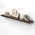 Rustic Wood Floating Shelves for Wall Decor, Reclaimed Elm Wood Live Edge Shelves 48 Inch Long, 8 Inch Deep Floating Shelf fo