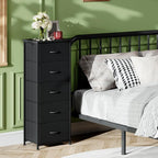 Somdot Tall Dresser for Bedroom with 5 Drawers, Storage Organizer Chest of Drawers with Removable Fabric Bins for Closet Beds