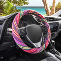BDK Colorful Woven Boho Bohemian Hippie Style Steering Wheel Cover for Women - Fits Most Standard Wheel Sizes 14.5-15 inch Co