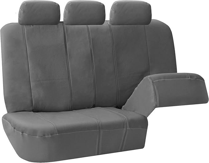 FH Group PU007013 Deluxe Leatherette Bench Seat Covers, 40/60, 60/40, 50/50 and 40/20/40 Split, Gray Color w. Gift- Fit Most 