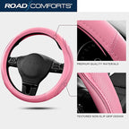 Road Comforts Car Steering Wheel Cover - Microfiber Leather Steering Wheel Wrap Sports 14.5-15 Inch Steering Wheel Cover Non-