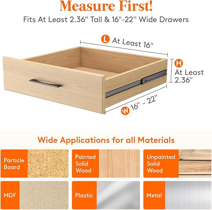 Lifewit 5 Pack Drawer Dividers 5" High, 13.5-22" Adjustable Clothes Organizers,Plastic Expandable Separators in Dresser/Bedro