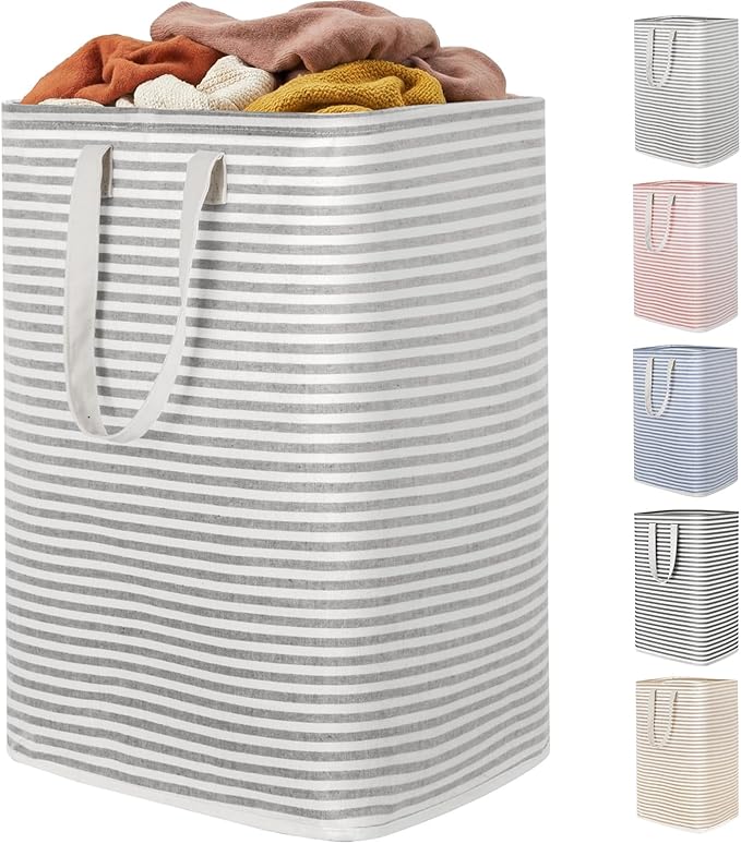 Lifewit 1 Pack Laundry Basket 80L Each, Collapsible Clothes Hamper with Reinforced Handles, Freestanding Waterproof Design fo