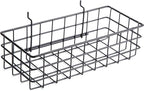 RightArrange Pegboard Basket Size S, Black - Hooks to Any Peg Board - Square Style Wire Shelf Baskets - Organize Tools, Workb