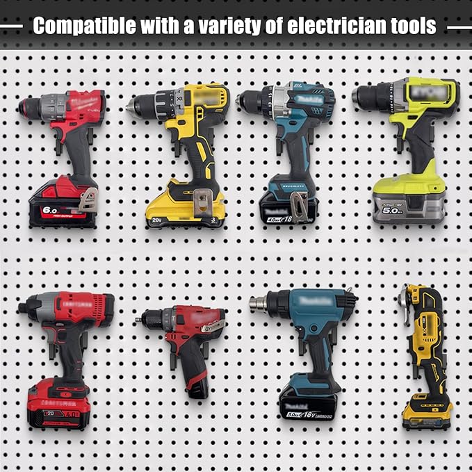 2pcs Power Tool Organizer,Heavy Duty Pegboard Wall Organizer,Stainless Steel, Electric Drill Storage Rack,Perfect for Storage