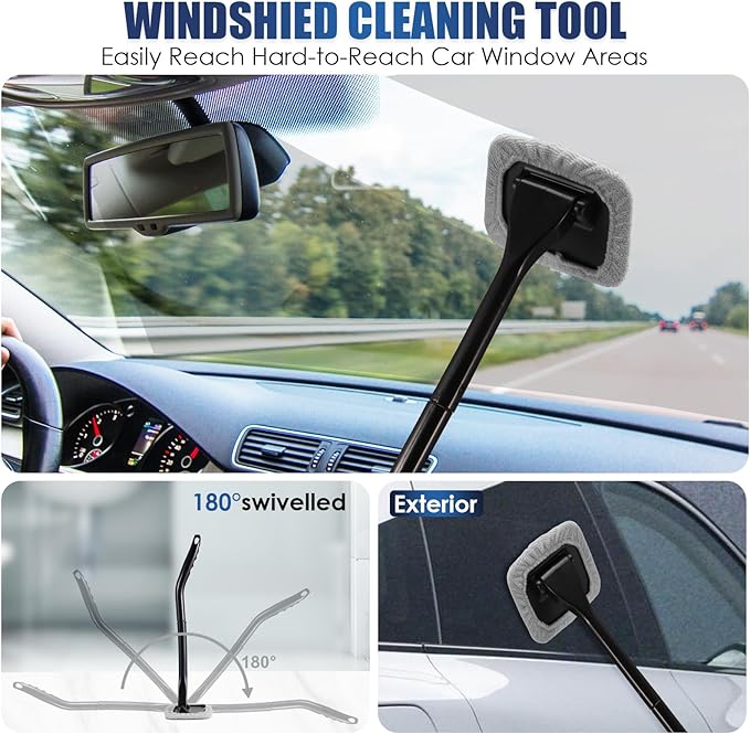Viewsun 21Pcs Car Cleaning Kit with High Power Handheld Vacuum, Car Wash Mop with Long Handle, Bucket, Detailing Brush Set, W