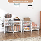 ROJASOP White Shoe Rack, Tall Metal Shoe Rack Organizer for Entryway Closet Garage, 8 Tier Large Shoe Shelf for 26-32 Pairs B