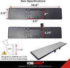 10.6" ICBEAMER Clip On Rear View Mirror | Flat Clear Tint Glass, Panoramic Wide Angle HD Glass, Anti Glare, Universal Fit for Car, SUV, Truck | Eliminates Blind Spots (1 Pack)