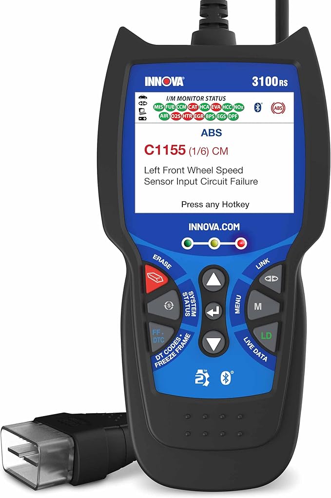 INNOVA 3100RS, OBD2 Scanner, ABS SRS Airbag Scan Tool with Airbag Light & Oil Light Reset, Stream Graph & Record Live Data,