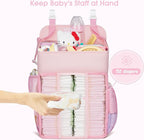 Maliton Hanging Diaper Caddy Nursery Caddy Organizer for Playard, Wall or Crib, Diaper Stacker with Baby Essentials Storage
