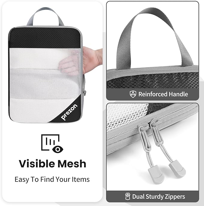 Compression Packing Cubes for Travel, Lightweight Vacation Travel Essentials, Travel Accessories for Suitcase Organizer Bags 