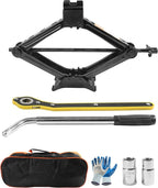 Bylikeho Scissor Jack Lift - 2 Ton Car Tire Jack Tool, Universal Emergency Kit with Lug Wrench, Portable Tire Changing Kit fo