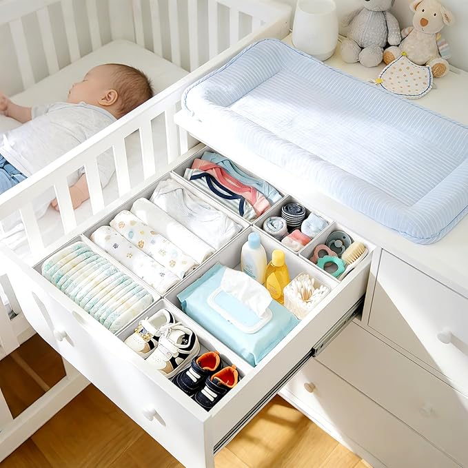 DIMJ Drawer Organizer Clothes, 30 Pack Dresser Organizer, Foldable Closet Organizers and Storage, Fabric Dresser Bins, Drawer
