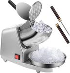 VIVOHOME Electric Ice Crusher Shaver Dual Blades Snow Cone Maker Machine Silver 173lbs/hr with Ice Pick for Home and Commercial Use