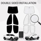 KMF 5pcs Thicken Car Sun Shades for Hyundai Santa Cruz 2022-2025 2026 Accessories, Car Window Covers Sunshade for Windshield Side Rear, Truck UV Block and Privacy Blackout for Camping