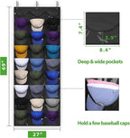 Dofilachy Hat Rack - Hat Organizer - Hat Racks for Baseball Caps, Visible Hat Holder - Baseball Rack for Wall Door with 3 Hoo